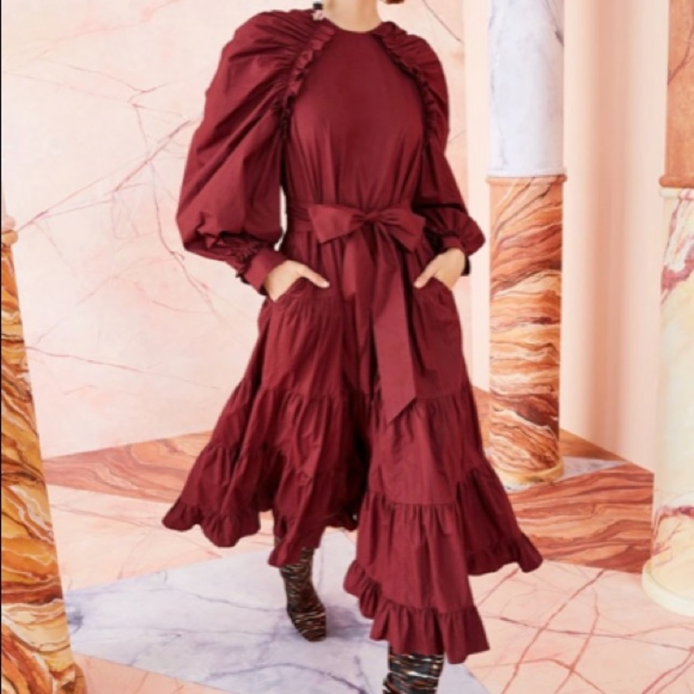 Ulla Johnson Claret Samir Dress. New. Size 6.
